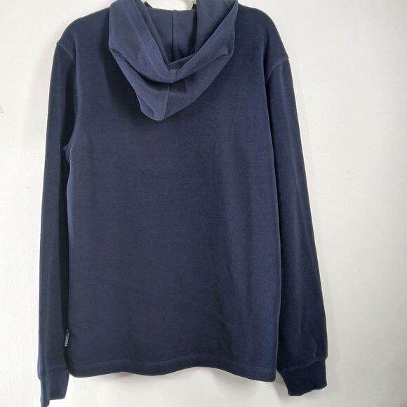 Eddie Bauer Mens Navy Blue Textured Lounge Long Sleeve Pullover Hoodie Small NEW - Picture 2 of 8